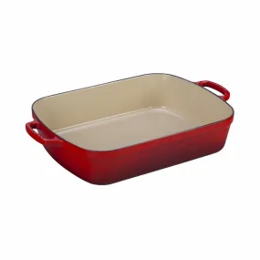 Le Creuset 5 1/4 Qt. (11.7" x 16.8") Signature Rectangular Roaster- Cerise