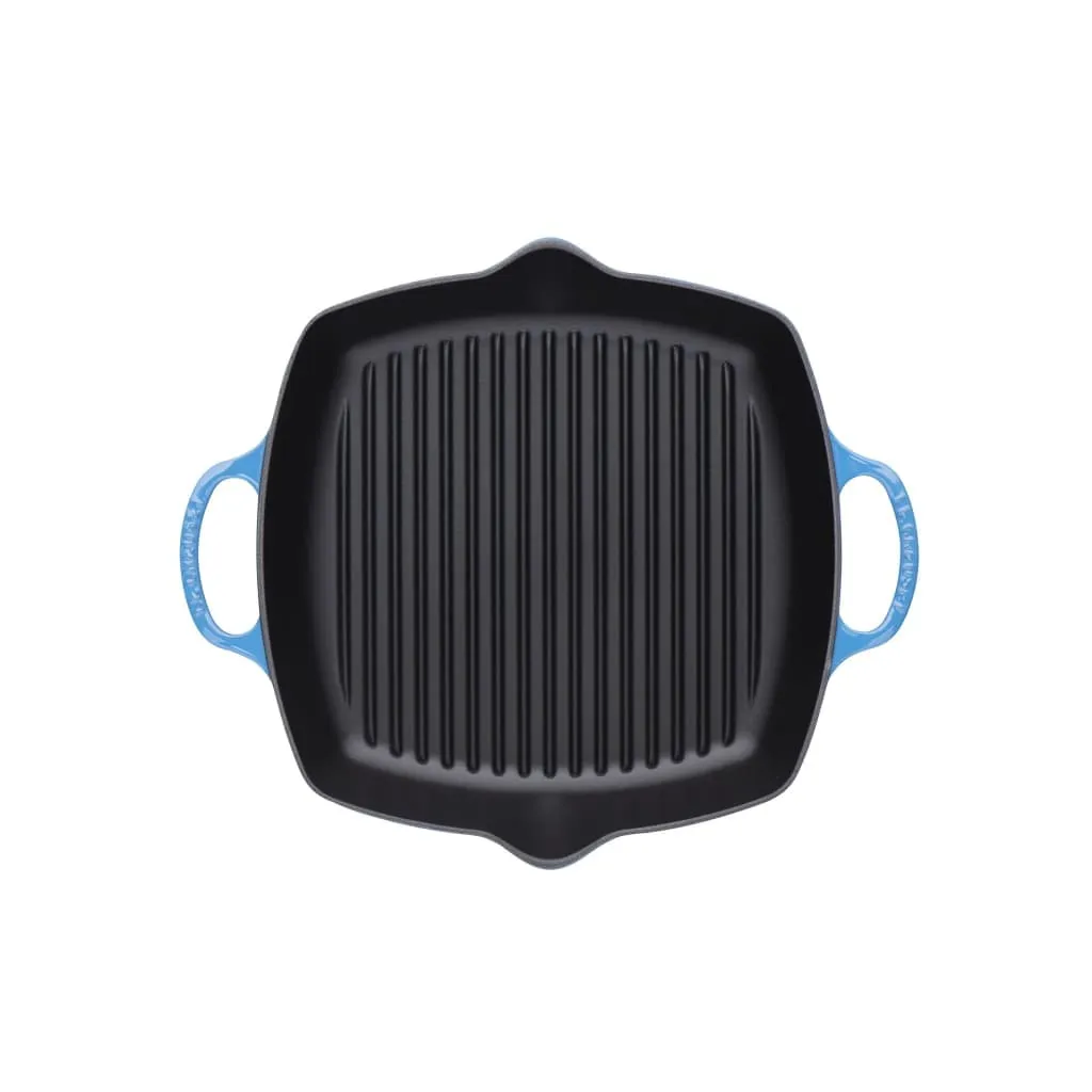 Le Creuset Signature Cast Iron Deep Square Grill 30cm Marseille Blue