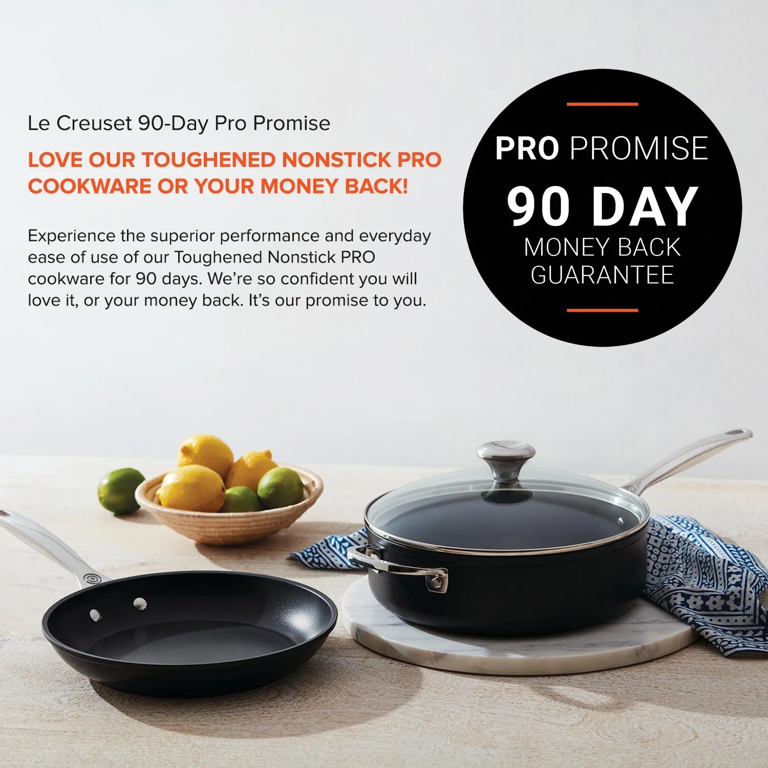 Le Creuset Toughened Nonstick PRO 4 qt. Saucepan with Glass Lid