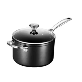 Le Creuset Toughened Nonstick PRO Saucepan with Glass Lid, 4-Quart