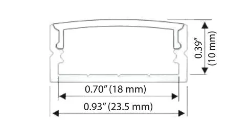 LightBlueUSA LB54014 Wide Aluminum Profile for Tape Light