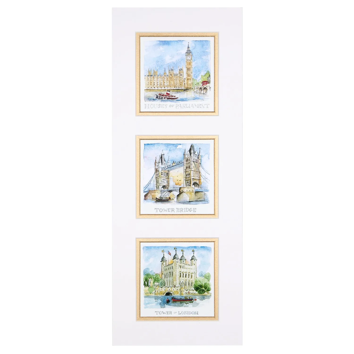 London Triple Mounted Print By Little England