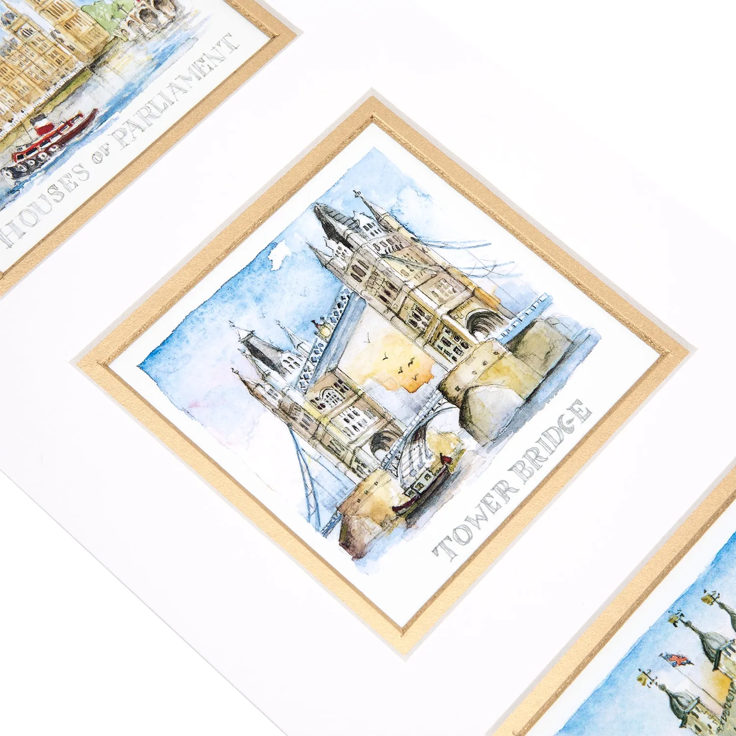 London Triple Mounted Print By Little England