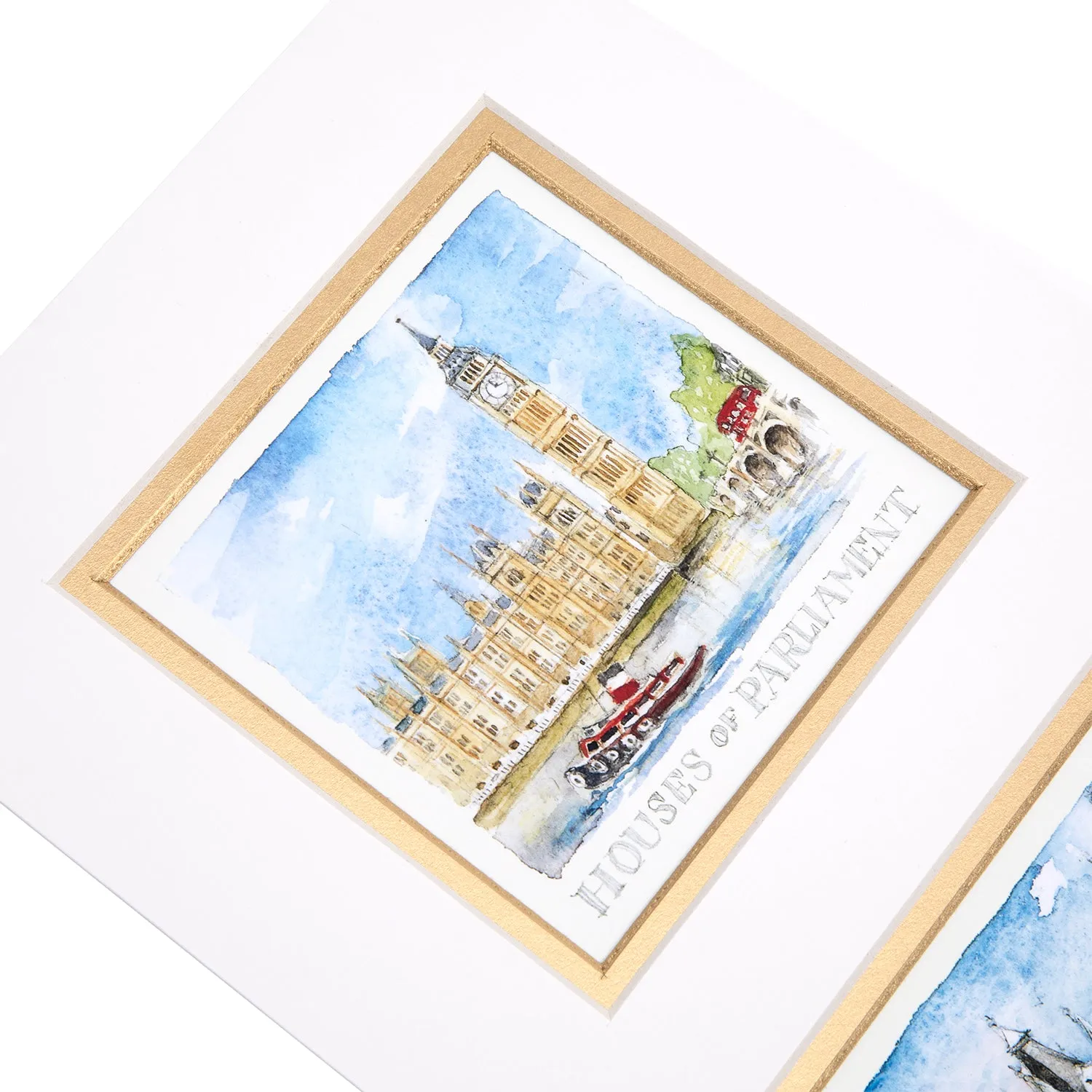 London Triple Mounted Print By Little England