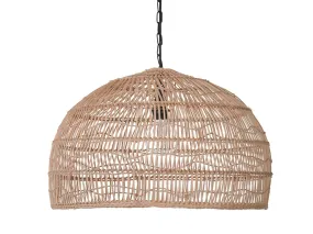 Luhu Open Weave Cane Rib Dome Pendant Lamp, Natural