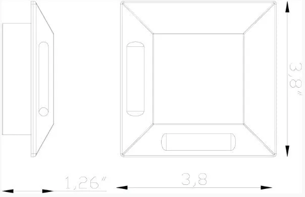 Lumien Macro Light, Recessed, Square, 90 2-Sided Light Accessory