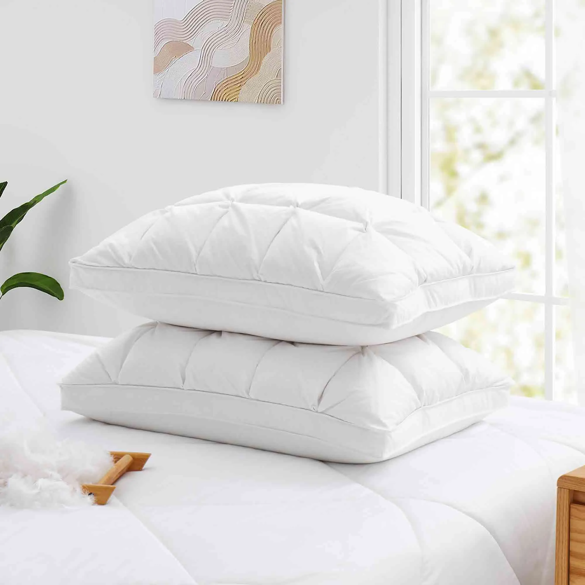 Luxury Puff Down Comforter & Pillow Bundle