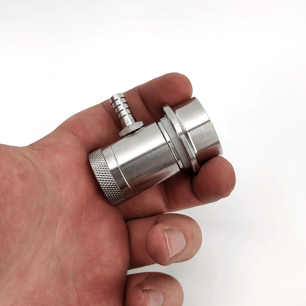 Machined Stainless Ball Lock Disconnect - Barb (Grey/Gas)