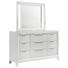 Marmore - 9-Drawer Dresser And LED Mirror - White