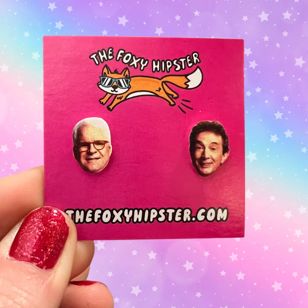 Martin Short and Steve Martin Stud Earrings