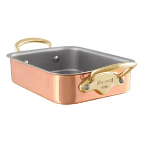 Mauviel M'Mini Copper Rectangular Roasting Pan With Brass Handles, 7 x 5.5-in