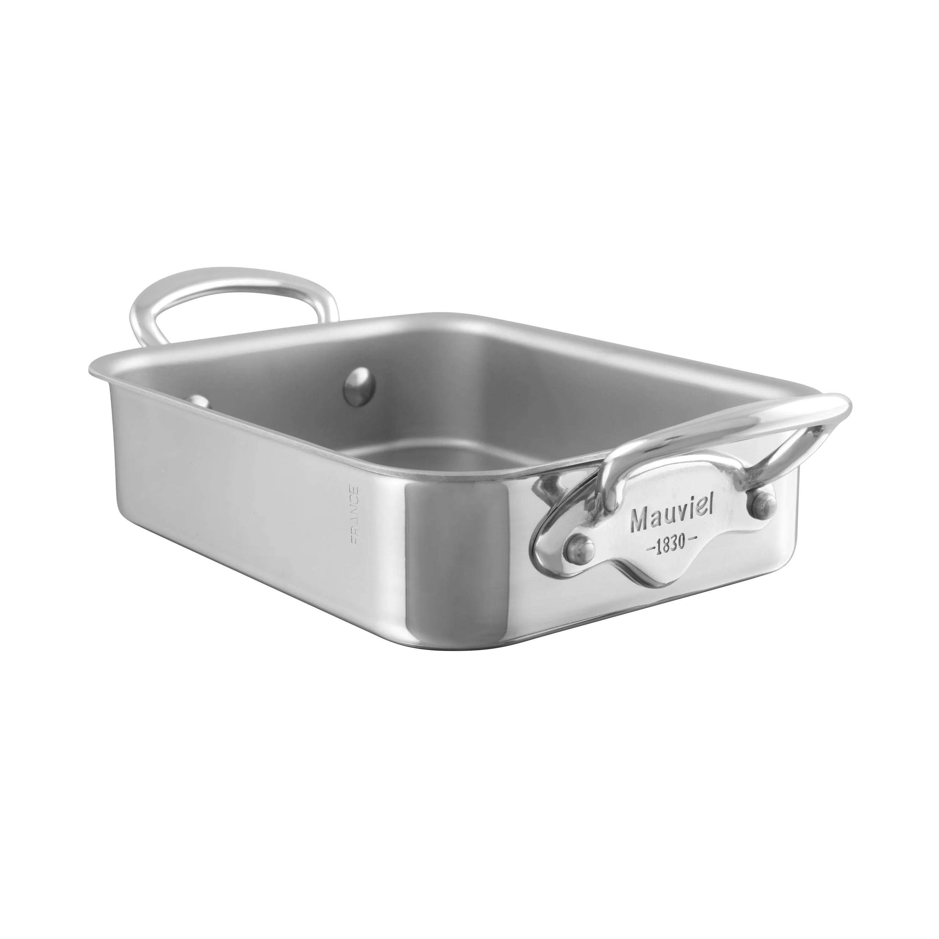 Mauviel M'Mini Stainless Steel Rectangular Roasting Pan, 7 x 5.5-in