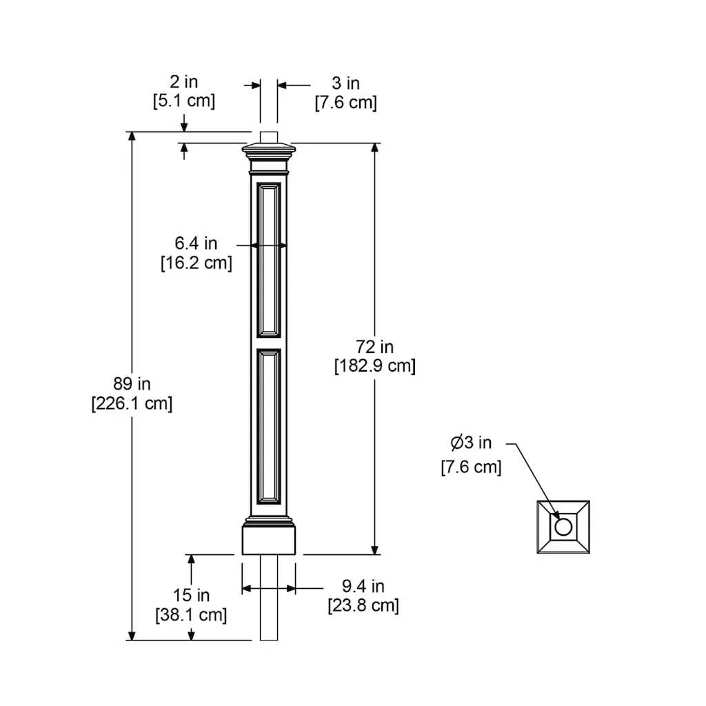 Mayne Liberty Lamp Post with Mount