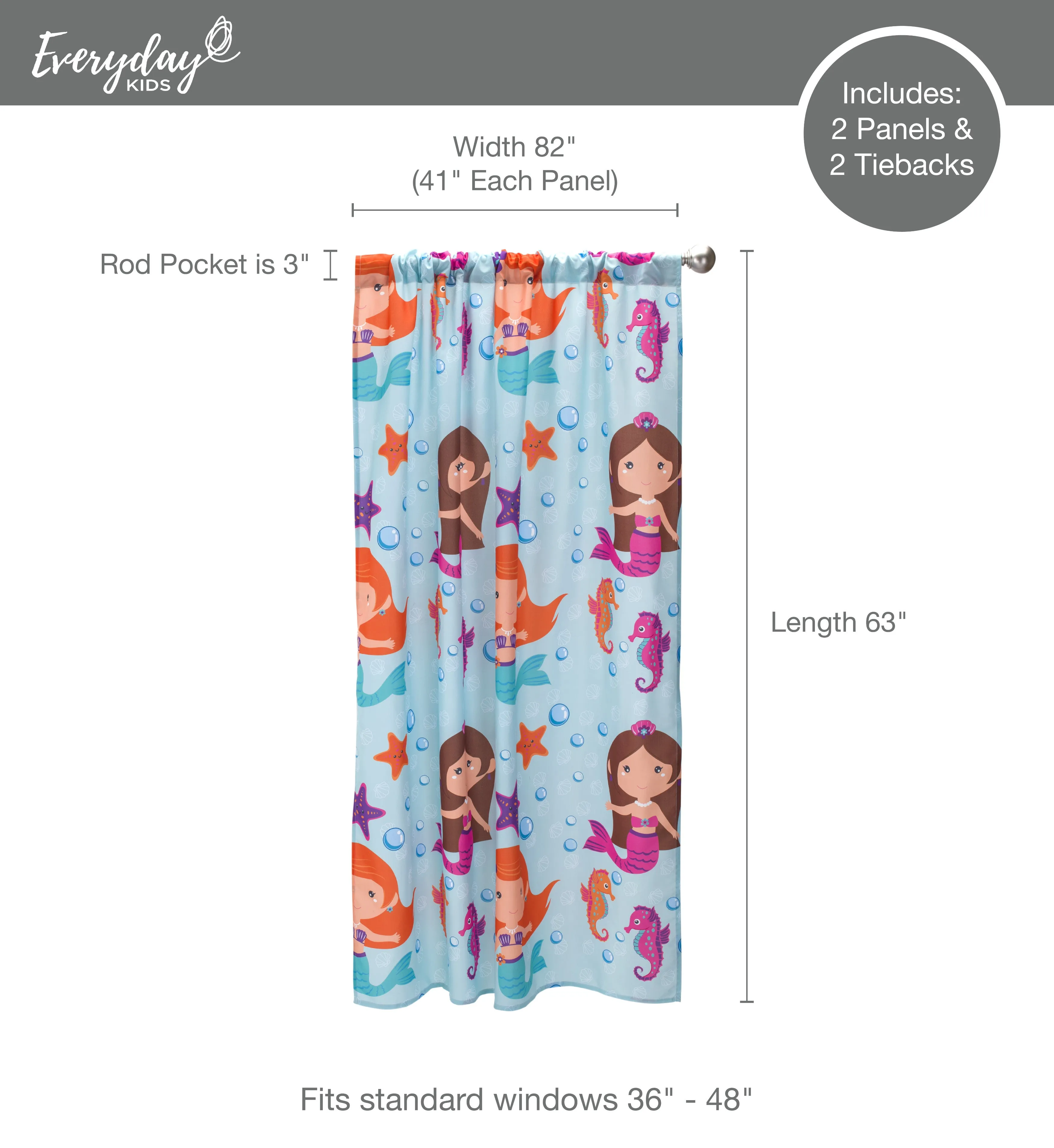 Mermaid Undersea Adventure Drapes