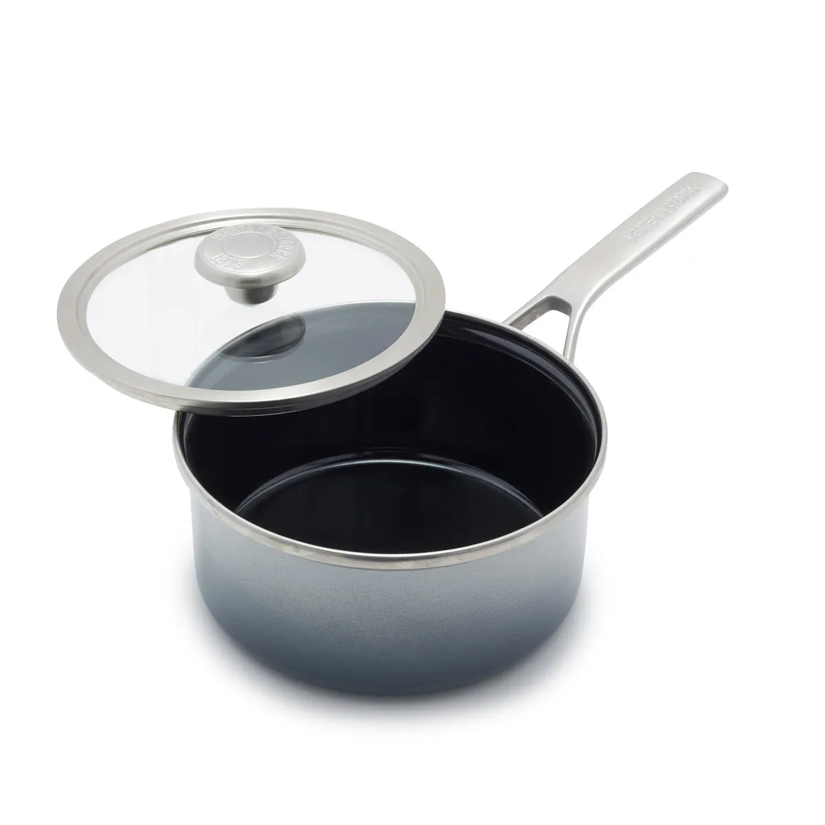 Merten & Storck Steel Core Enameled 2-Quart Saucepan with Lid | Cloud Gray