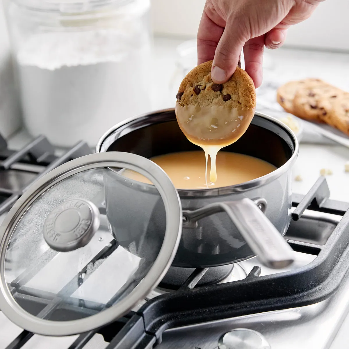 Merten & Storck Steel Core Enameled 2-Quart Saucepan with Lid | Cloud Gray