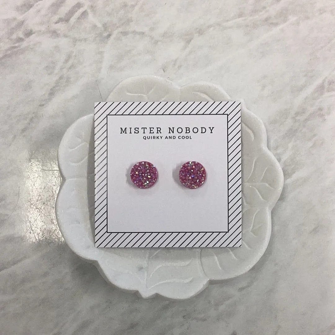 'MISTER NOBODY' Earring - Pink Crystal