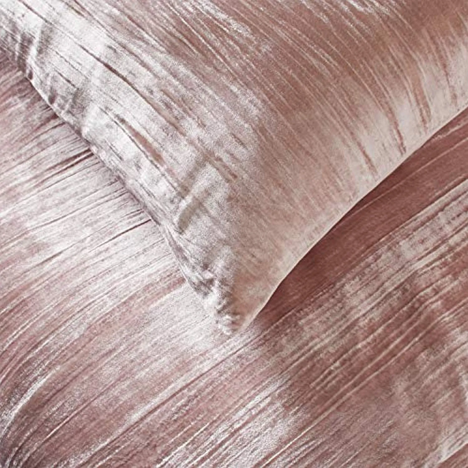 Modern Velvet Duvet Cover and Sham Set - King, Blush