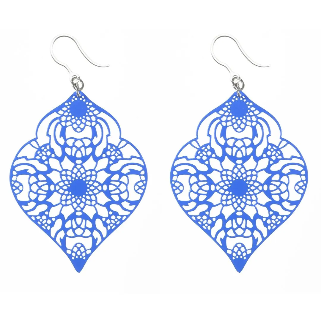 Moroccan Leaf Dangles Hypoallergenic Earrings for Sensitive Ears Made with Plastic Posts