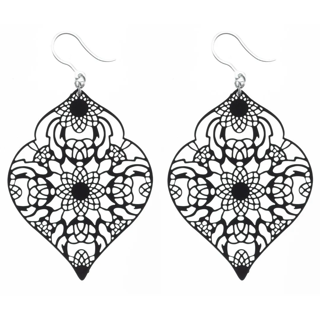 Moroccan Leaf Dangles Hypoallergenic Earrings for Sensitive Ears Made with Plastic Posts