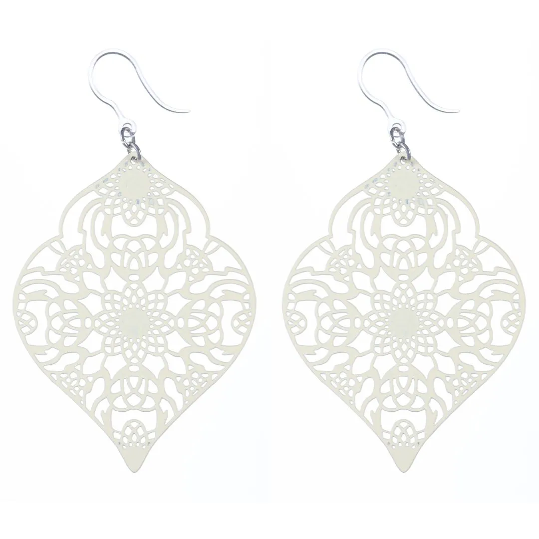 Moroccan Leaf Dangles Hypoallergenic Earrings for Sensitive Ears Made with Plastic Posts