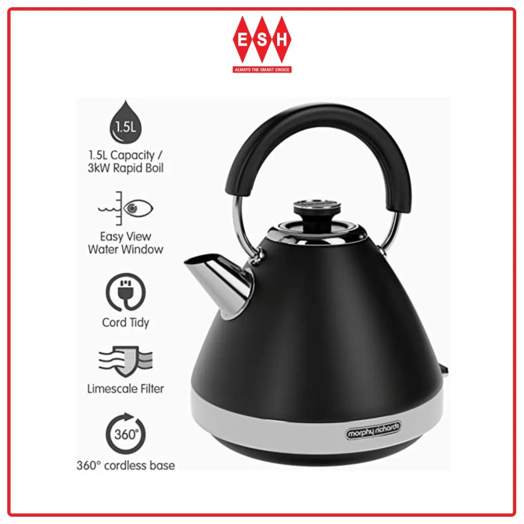 Morphy Richards 100131 Venture Pyramid Black Kettle