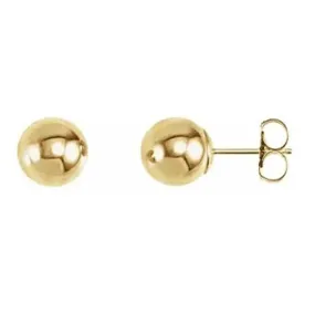 Mountz Collection 7MM Hollow Ball Stud Earrings in 14K Yellow Gold