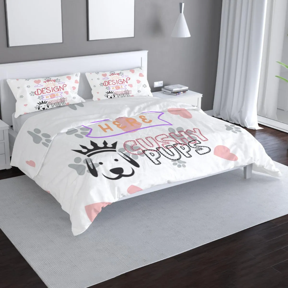 Multi-Size Printed Duvet Cover 3-Piece Set (Double-Sided Printing)｜ Polyester - YOUR DESIGN HERE