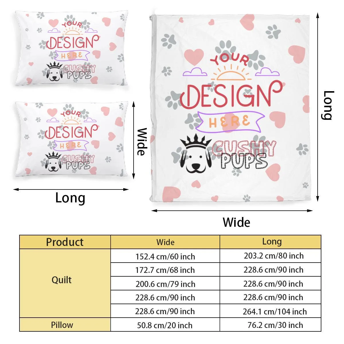 Multi-Size Printed Duvet Cover 3-Piece Set (Double-Sided Printing)｜ Polyester - YOUR DESIGN HERE