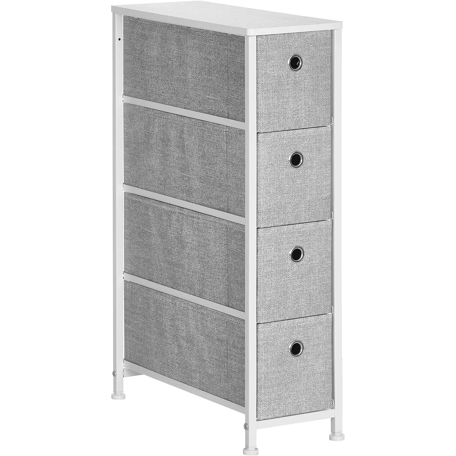 Narrow 4 Fabric Drawers Slim Storage Tower