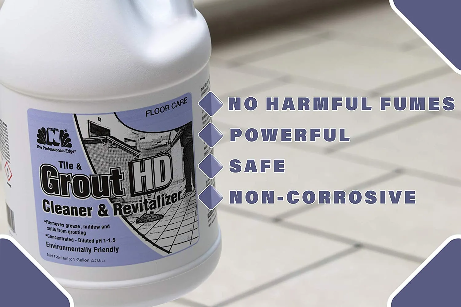 Nilodor 128 GCB Tile & Grout Hd Cleaner and Revitalizer, 1 gal