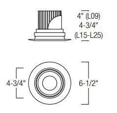 Nora NRM2-519L15 5" Marquise II LED Adjustable Regressed Reflector Trim, 1500 lm