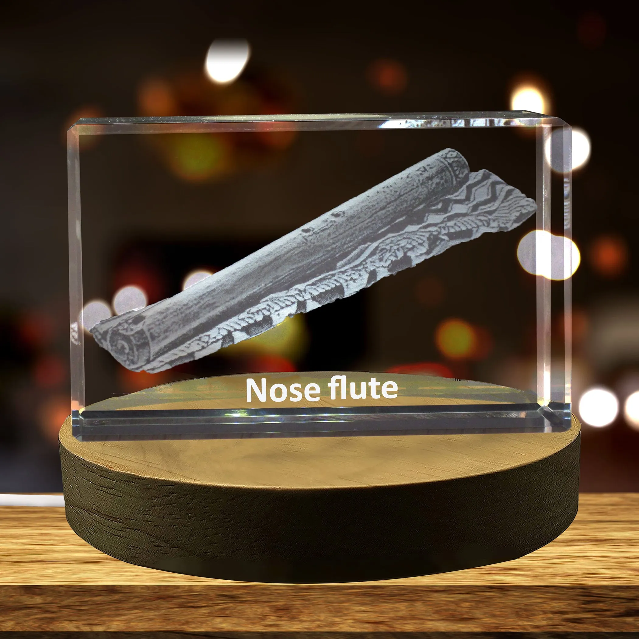 Nose Flute 3D Engraved Crystal 3D Engraved Crystal Keepsake/Gift/Decor/Collectible/Souvenir