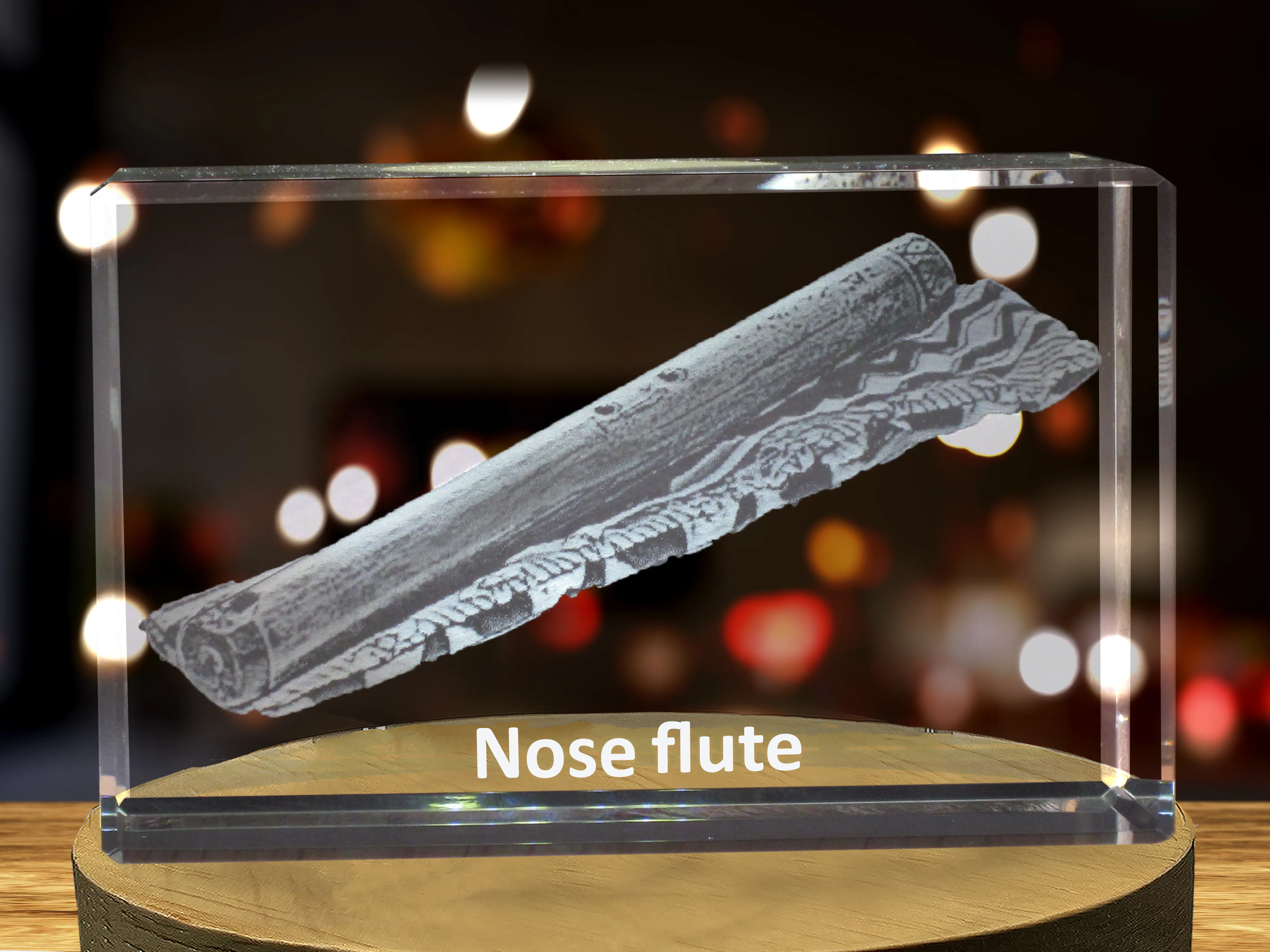 Nose Flute 3D Engraved Crystal 3D Engraved Crystal Keepsake/Gift/Decor/Collectible/Souvenir