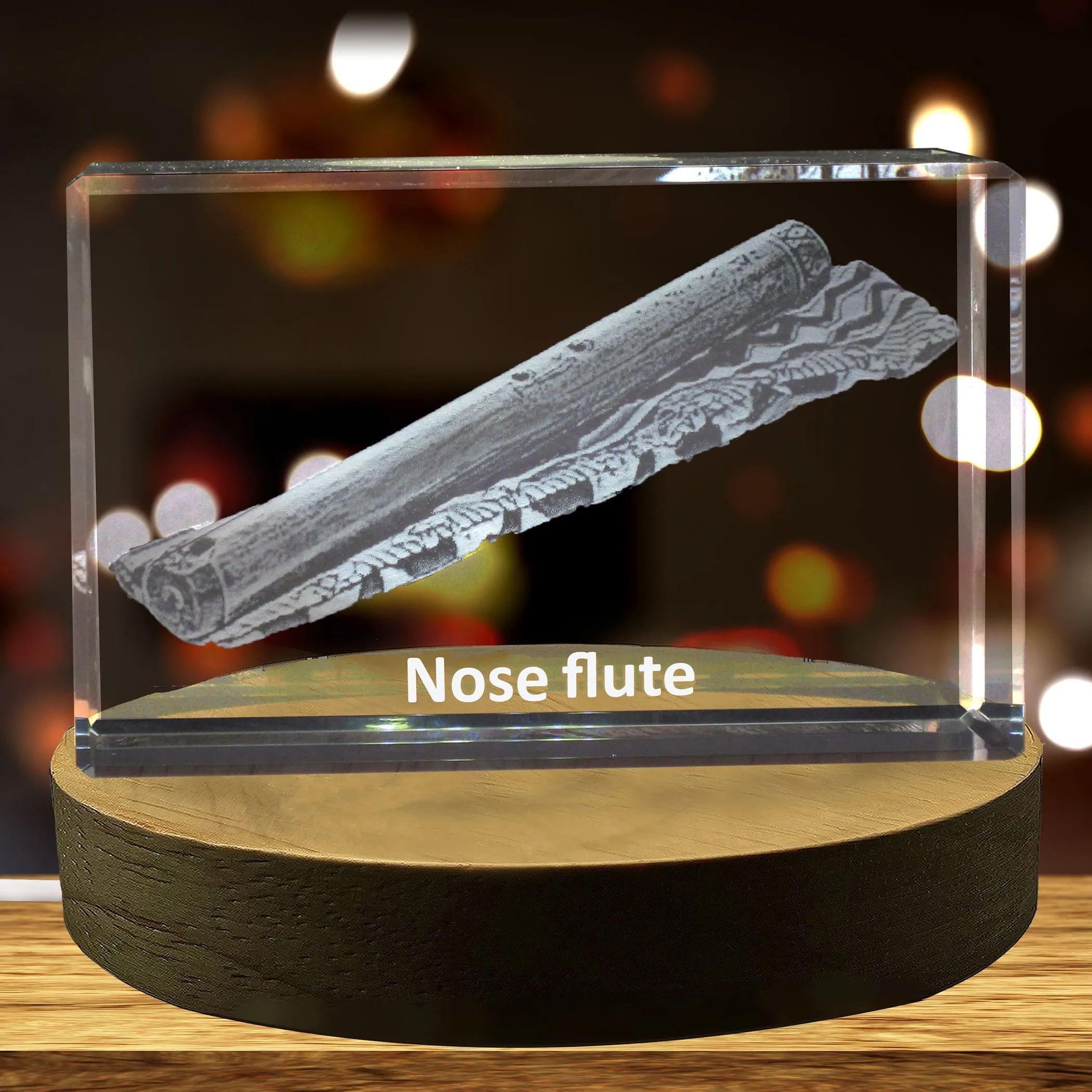 Nose Flute 3D Engraved Crystal 3D Engraved Crystal Keepsake/Gift/Decor/Collectible/Souvenir