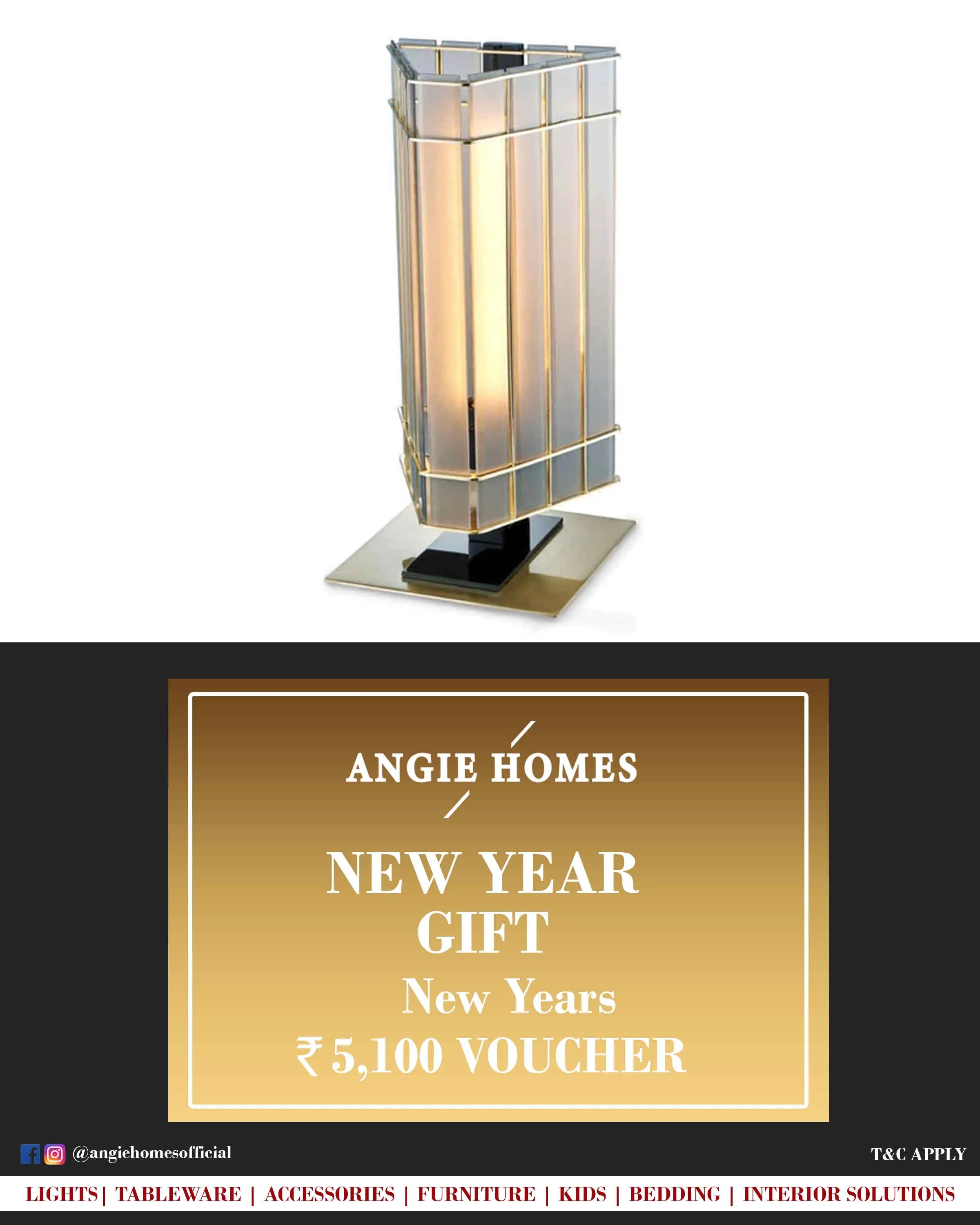 Online New Year Gift Card Voucher for Table Lamp - Angie Homes