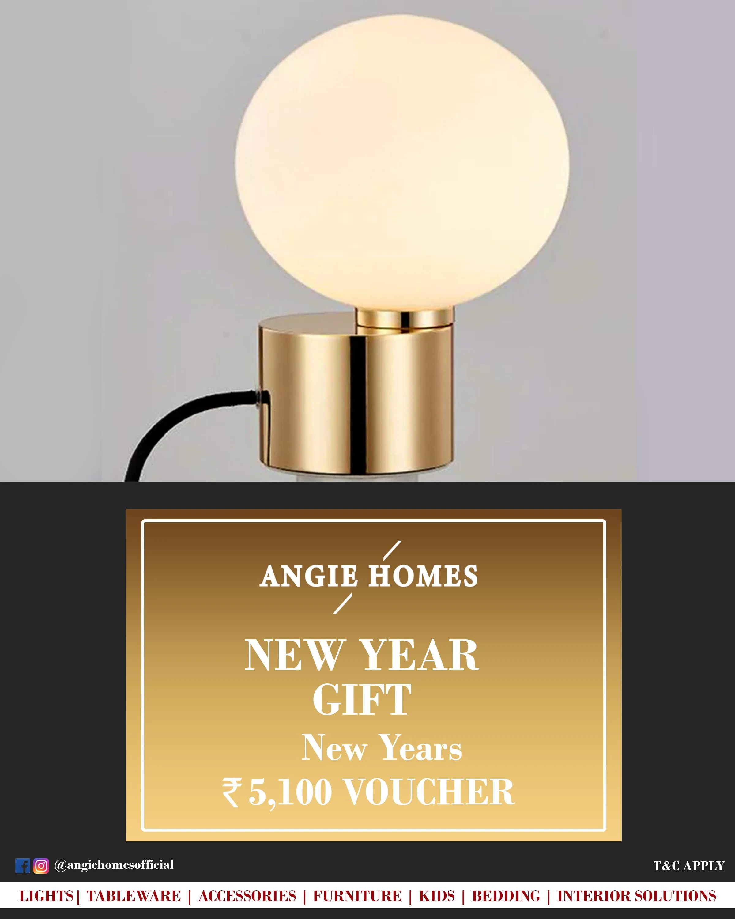 Online New Year Gift Card Voucher for Table Lamp