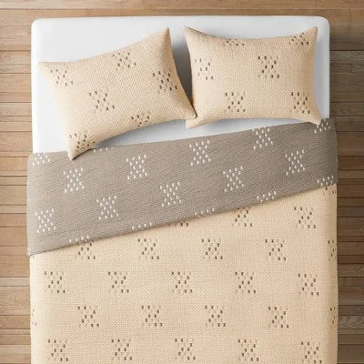 Open Box - Full/Queen Gauze Matelasse Quilt and Sham Set Ivory - Opalhouse designed with Jungalow