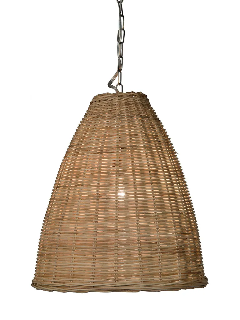 Panay Wicker Bell Pendant Lamp, Natural