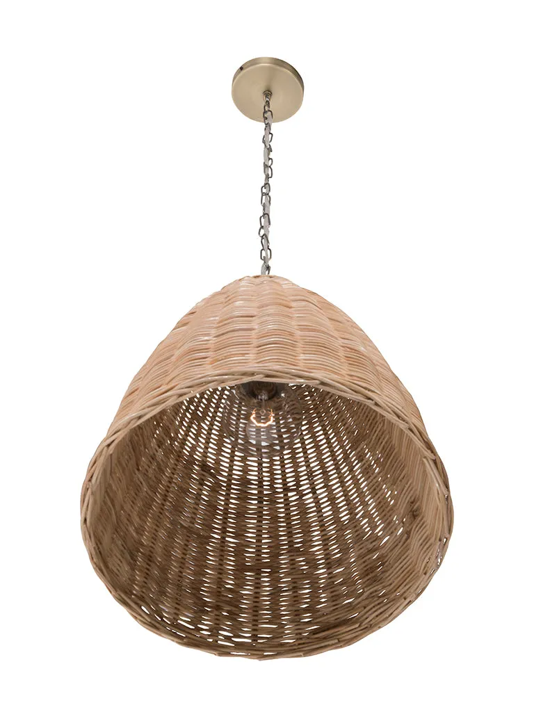 Panay Wicker Bell Pendant Lamp, Natural