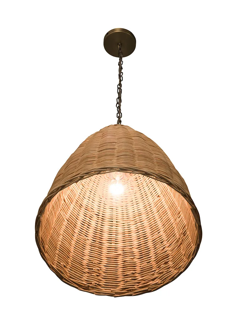 Panay Wicker Bell Pendant Lamp, Natural