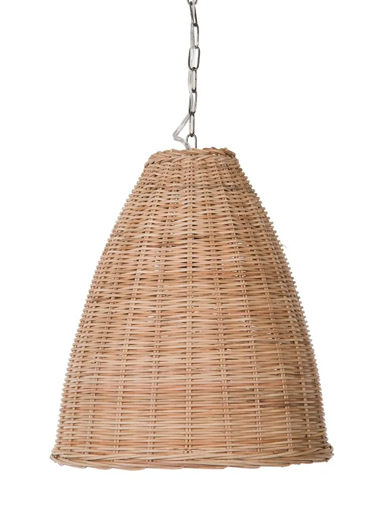 Panay Wicker Bell Pendant Lamp, Natural