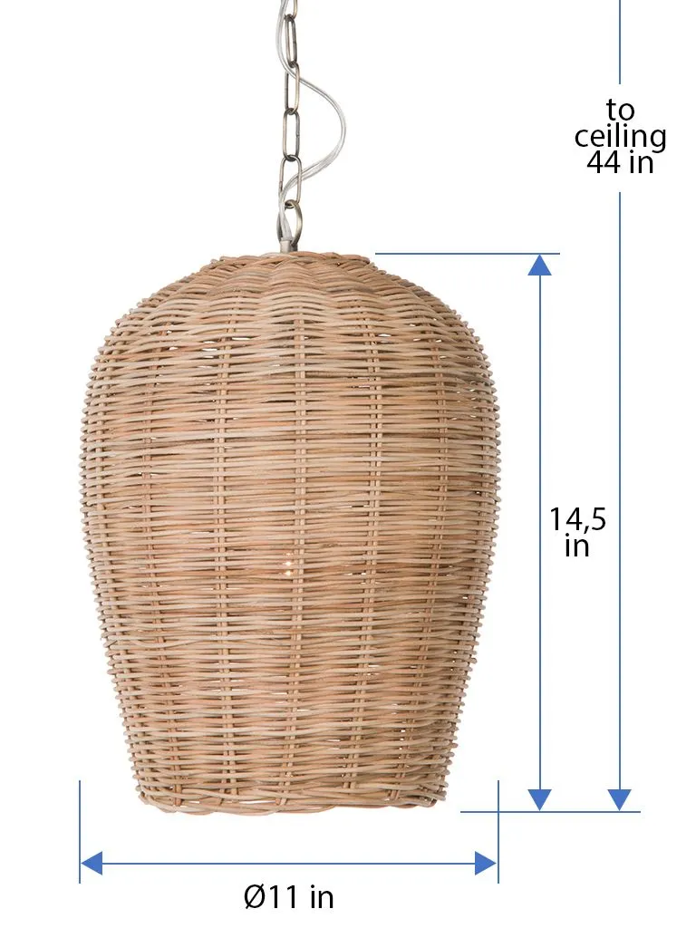 Panay Wicker Pod Pendant Lamp, Natural