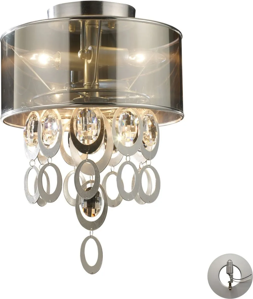 Parisienne 2 Light Wall Sconce In Silver Leaf - Includes Recessed Lighting Kit