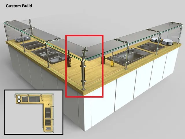 Pass-Over Sneeze Guard with Shelf