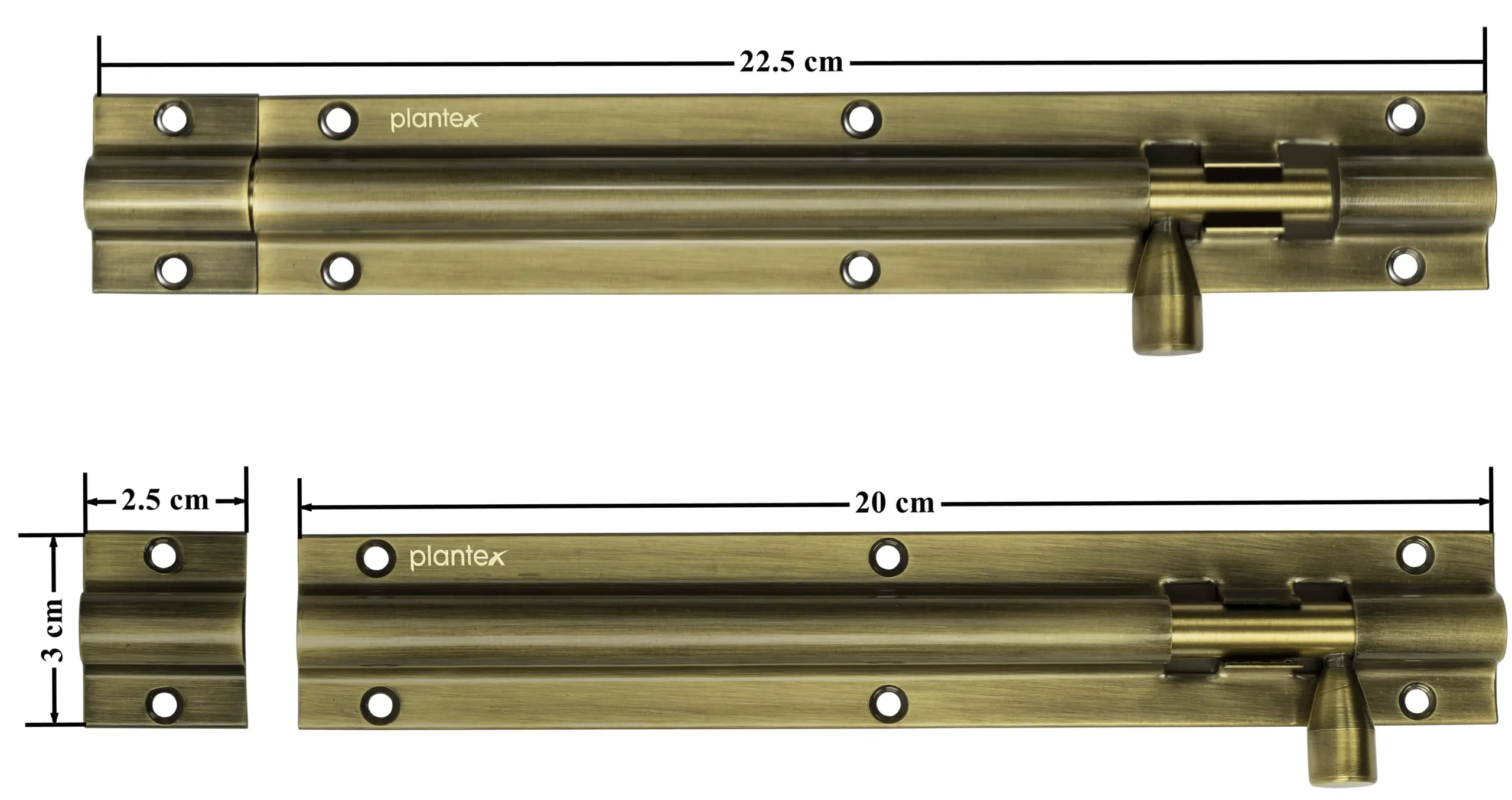 Plantex 8 inches Tower Bolt for Windows/Doors/Wardrobe - Antique (Pack of 8)