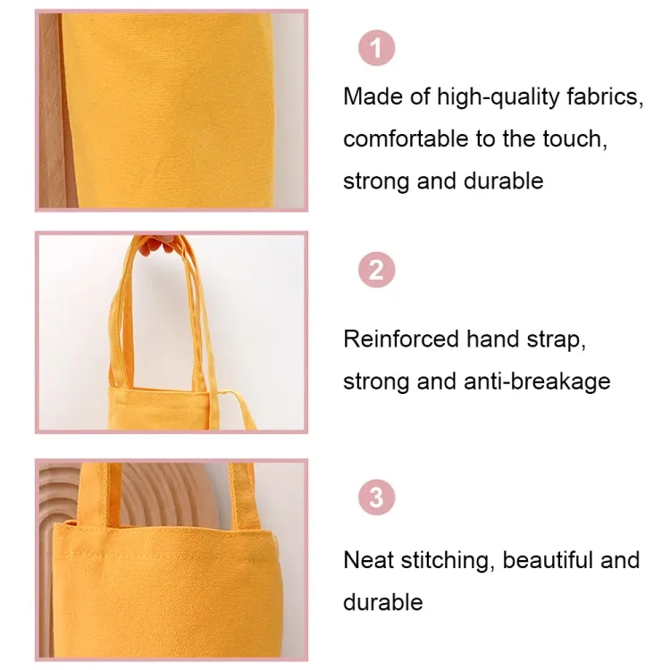 Portable Water Cup Coffee Bag Outdoor Thermal Insulation Solid-Color Canvas Cup Cover, Specification: Handheld (Yellow)