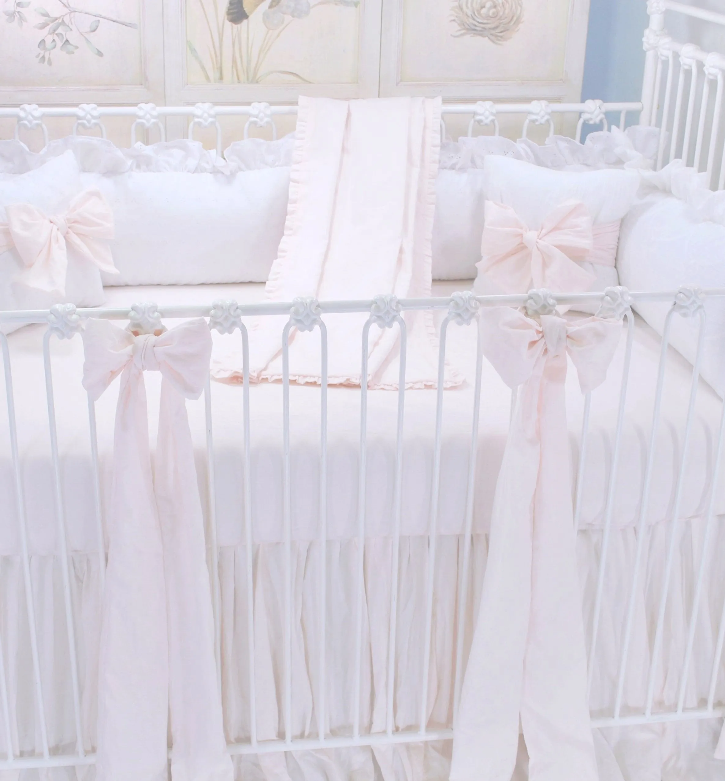 Powder Pink Crib Bows