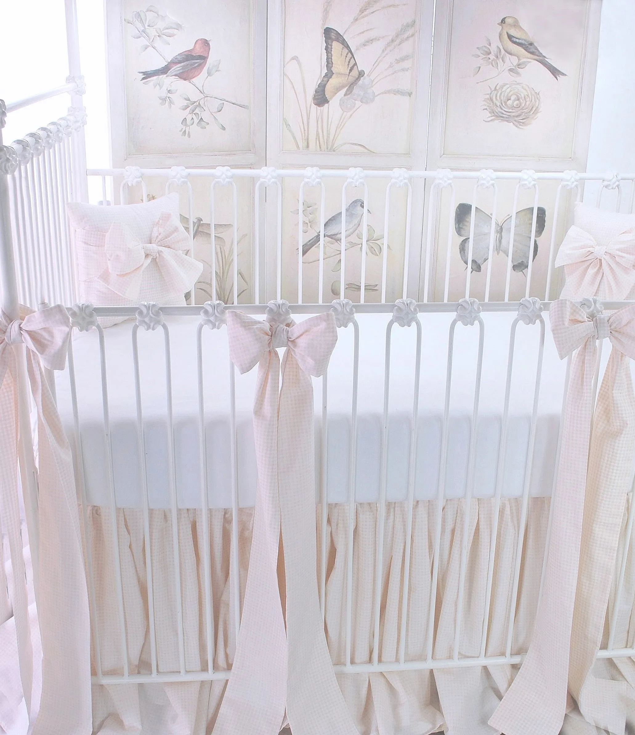 Powder Pink Crib Bows