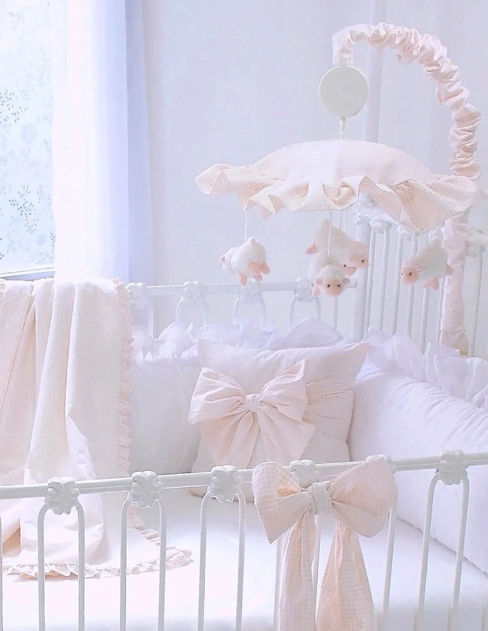 Powder Pink Crib Bows